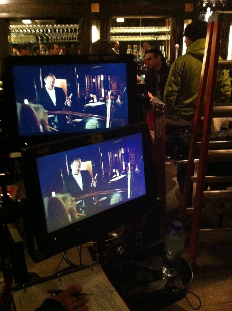 Monitors on a commercial set